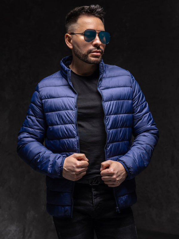 Herr Quiltad Lättviktsjacka Marinblå Bolf LY33A1