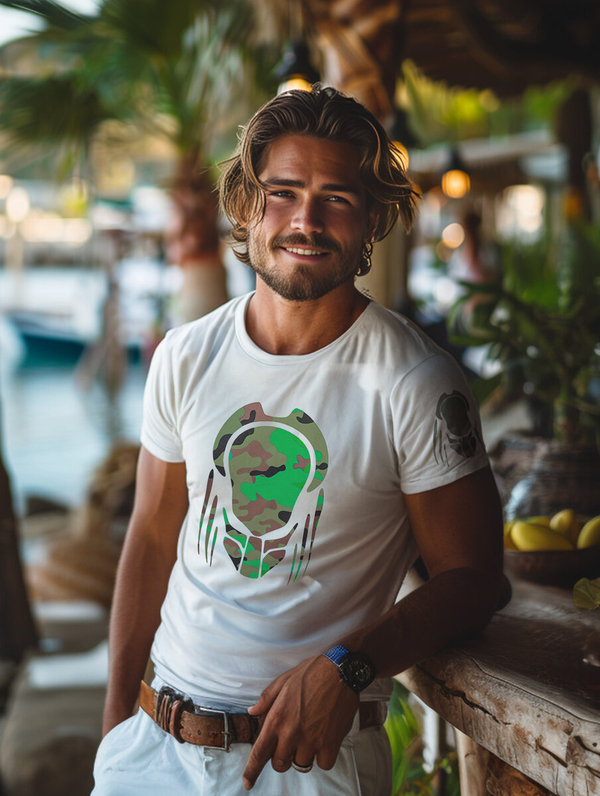 Herr Bomulls T-shirt med tryck Vit Bolf 192379A2