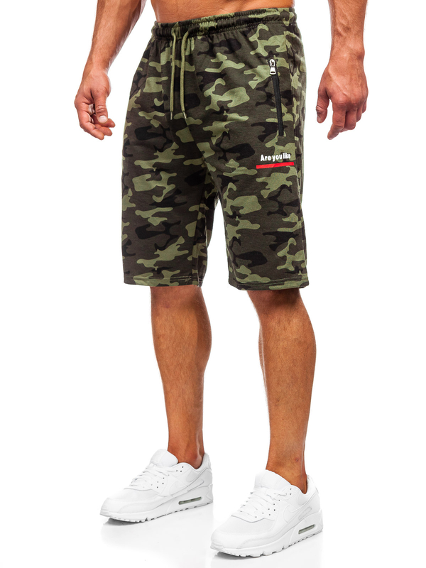 Herr Camo Mjukisshorts Kaki Bolf HW2638