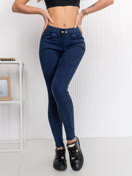 Dam Jeans-leggings Marinblå Bolf W7059