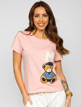 Dam T-shirt med tryck Rosa Bolf 52352