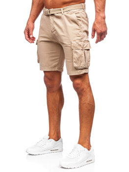 Herr Cargo-shorts med bälte Camel Bolf 010