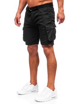 Herr Cargo-shorts med bälte Svart Bolf 010