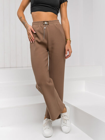 Dam Byxor Wide Leg Brun Bolf W5226