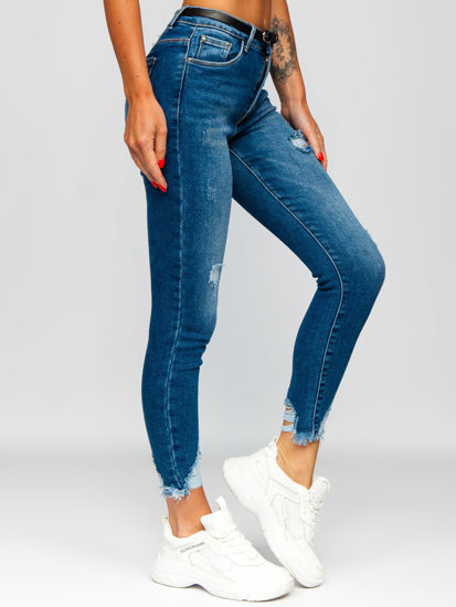 Dam Jeans Skinny Fit med bälte Marinblå Bolf S3958-3P