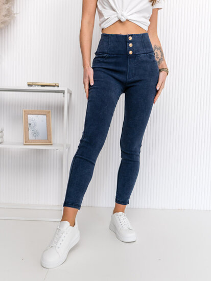 Dam Jeans-leggings Marinblå Bolf S110