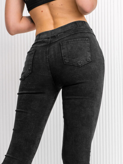 Dam Jeans-leggings Svart Bolf W7059