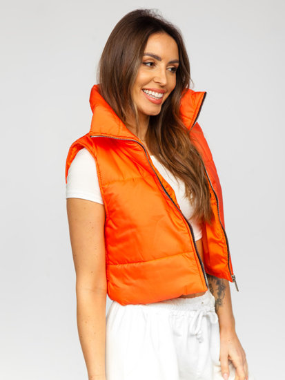 Dam Kort Quiltad Väst Orange Bolf 82330