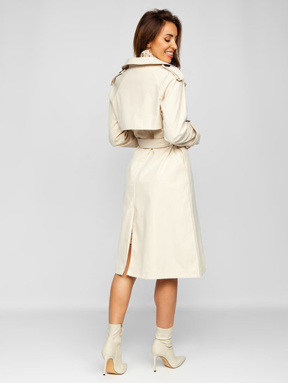 Dam Lång 2i1 Trenchcoat med bälte Beige Bolf AG3011