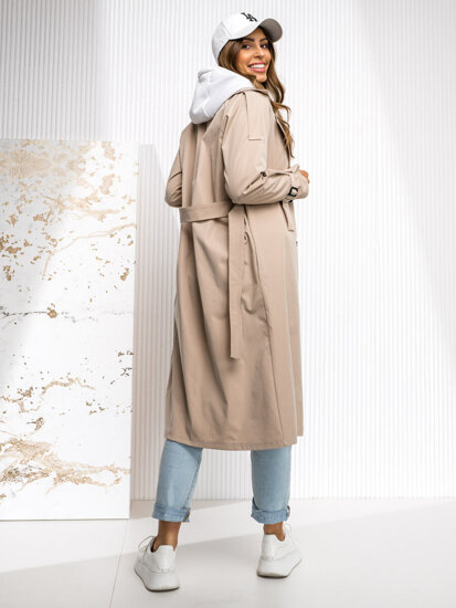 Dam Lång Trenchcoat Beige Bolf 4494