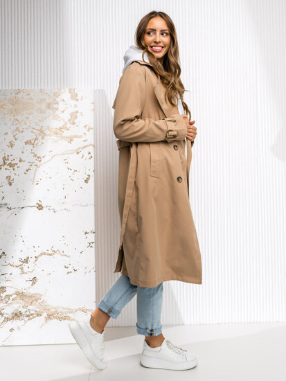 Dam Lång Trenchcoat Beige Bolf DF7901A