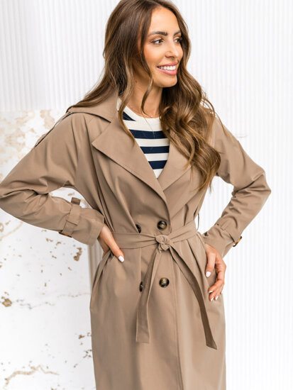 Dam Lång Trenchcoat Cappuccino Bolf 4494