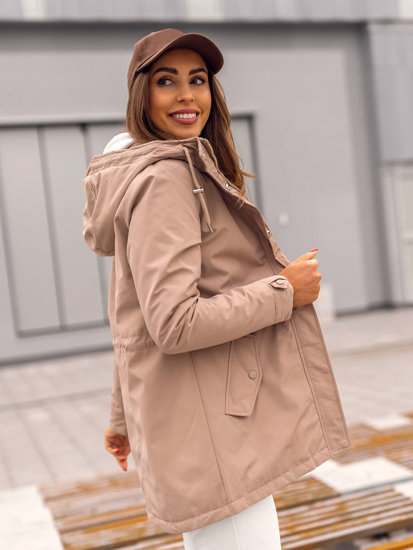 Dam Lättvikts Parkas med huva Beige Bolf 7038A