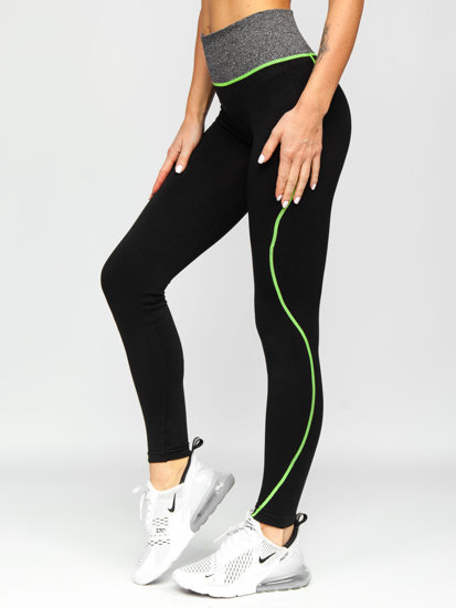 Dam Leggings Svart-Grön Bolf 3934