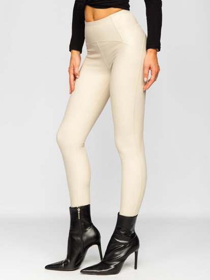 Dam Leggings i fuskskinn Beige Bolf J51700