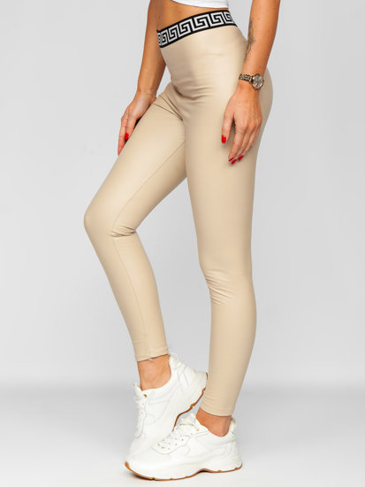 Dam Leggings i fuskskinn Beige Bolf MY16572