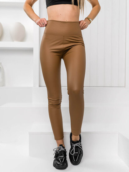 Dam Leggings i fuskskinn Brun Bolf 2048