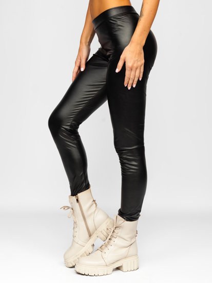 Dam Leggings i fuskskinn Svart Bolf 0012