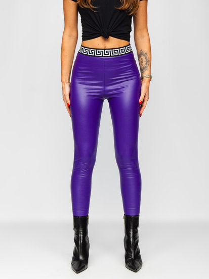 Dam Leggings i fuskskinn Violett Bolf MY16572