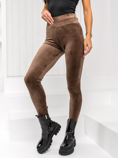 Dam Leggings i velour Choklad Bolf W5231