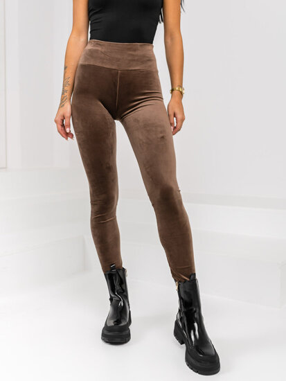 Dam Leggings i velour Choklad Bolf W5232