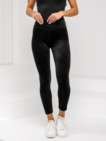 Dam Leggings i velour Svart Bolf W5231