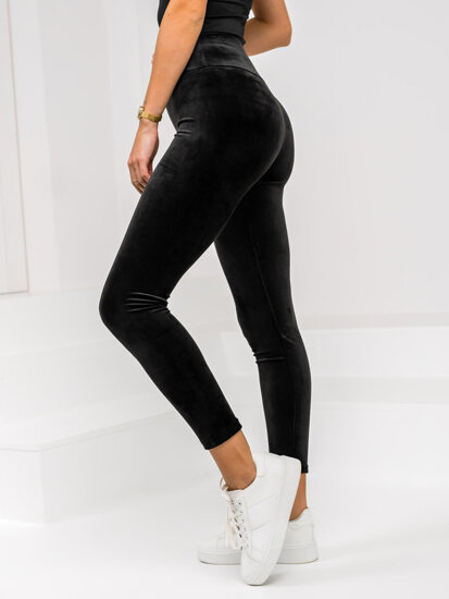 Dam Leggings i velour Svart Bolf W5231