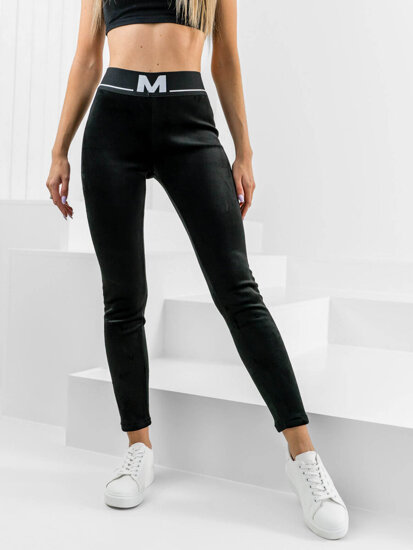 Dam Leggings i velour Svart Bolf W7688A