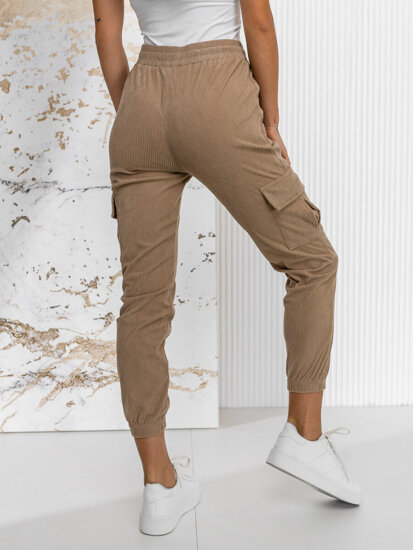 Dam Randiga Cargo-joggers Brun Bolf W7860