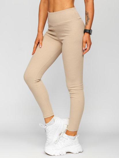 Dam Randiga Leggings Beige Bolf 020