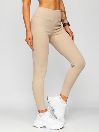 Dam Randiga Leggings Beige Bolf 020