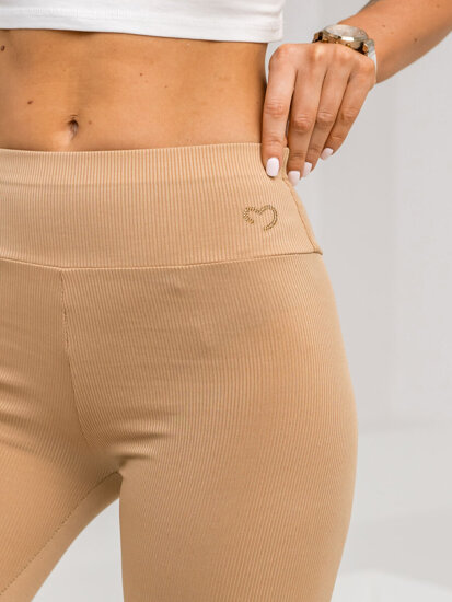 Dam Randiga Leggings Beige Bolf W7903