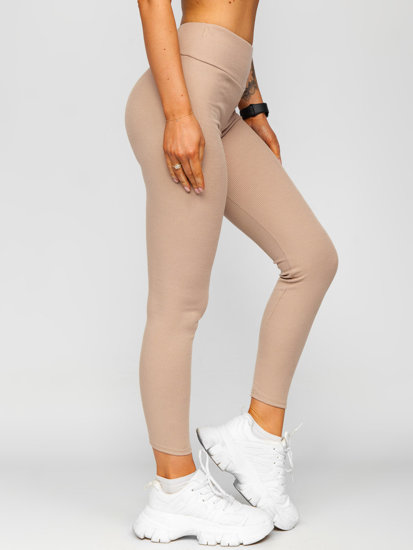 Dam Randiga Leggings Cappuccino Bolf 020