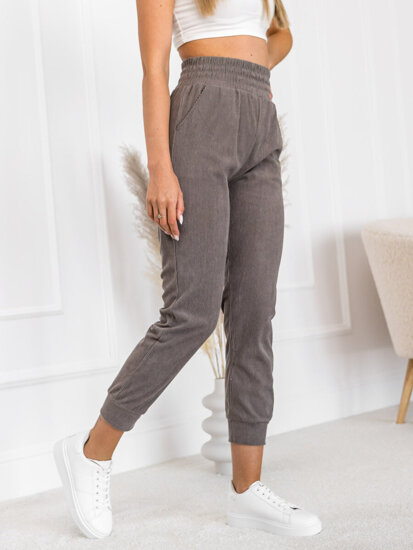 Dam Randiga Sweatpants Grå Bolf W7855