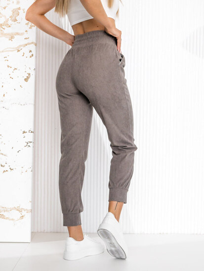 Dam Randiga Sweatpants Grå Bolf W7858