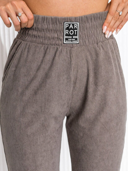 Dam Randiga Sweatpants Grå Bolf W7858