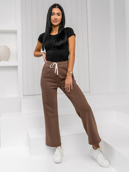 Dam Sweatpants wide leg Choklad Bolf W5213