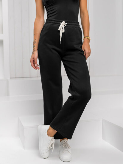 Dam Sweatpants wide leg Svart Bolf W5213