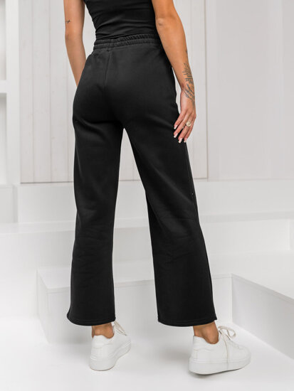 Dam Sweatpants wide leg Svart Bolf W5213