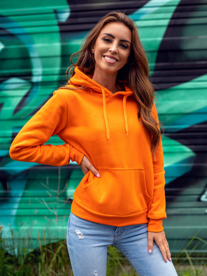 Dam Sweatshirt med Känguruficka Orange Bolf W02B