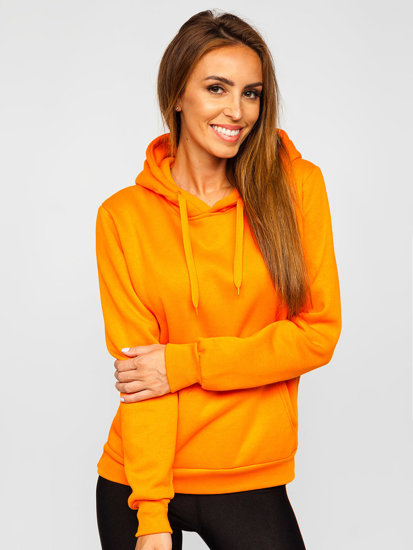 Dam Sweatshirt med Känguruficka Orange Bolf W02B