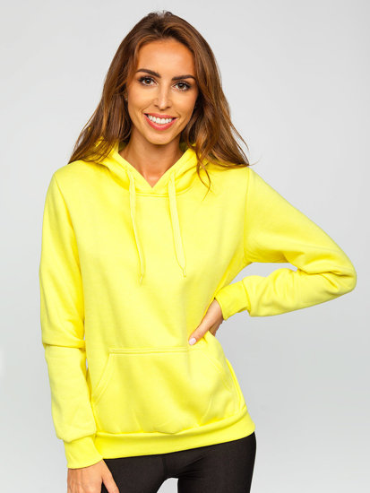 Dam Sweatshirt med känguruficka Gul-Neon Bolf W02B