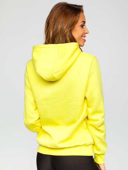 Dam Sweatshirt med känguruficka Gul-Neon Bolf W02B