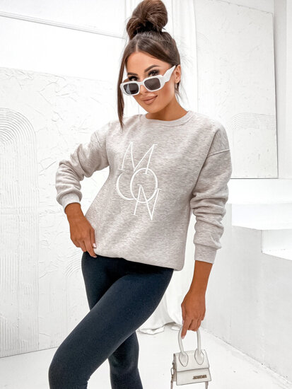 Dam Värma Sweatshirt med tryck Beige Bolf VE77