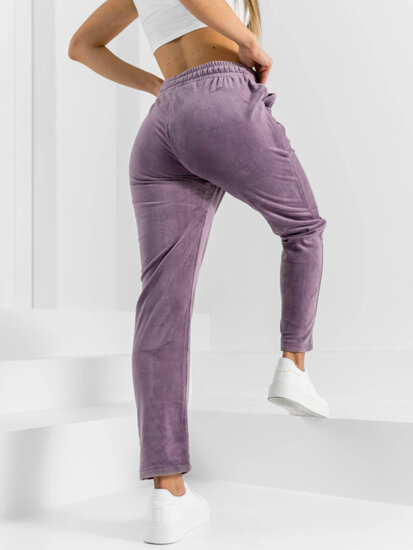 Dam Velour Sweatpants Violett Bolf W7626