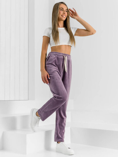 Dam Velour Sweatpants Violett Bolf W7626