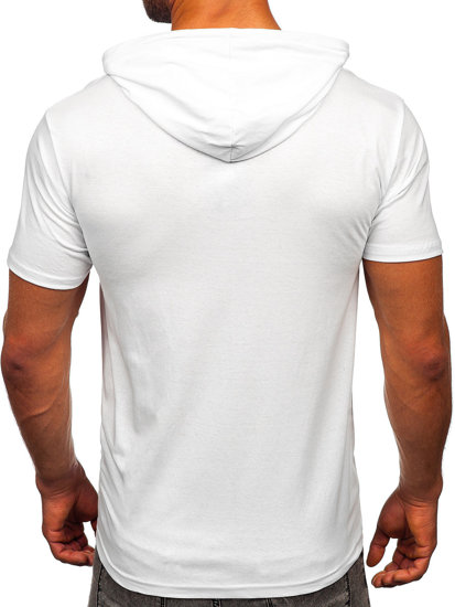 Herr Basic Bomulls T-shirt med huva Vit Bolf 14513