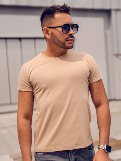 Herr Basic T-shirt Beige 2005-91