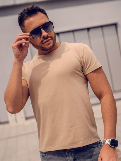 Herr Basic T-shirt Beige 2005-91