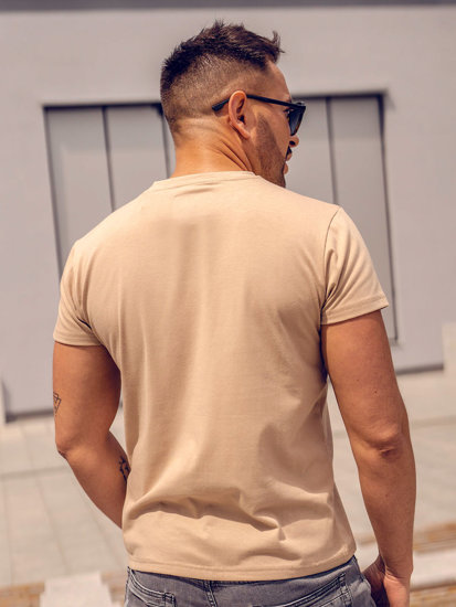 Herr Basic T-shirt Beige 2005-91